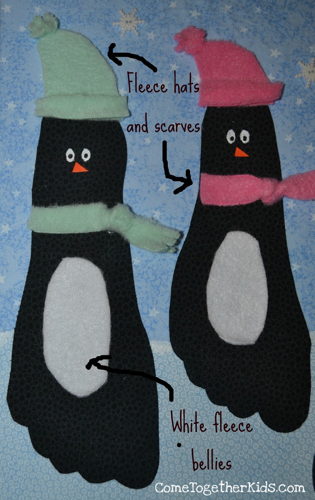 Come Together Kids: Footprint Penguin Wall Hanging